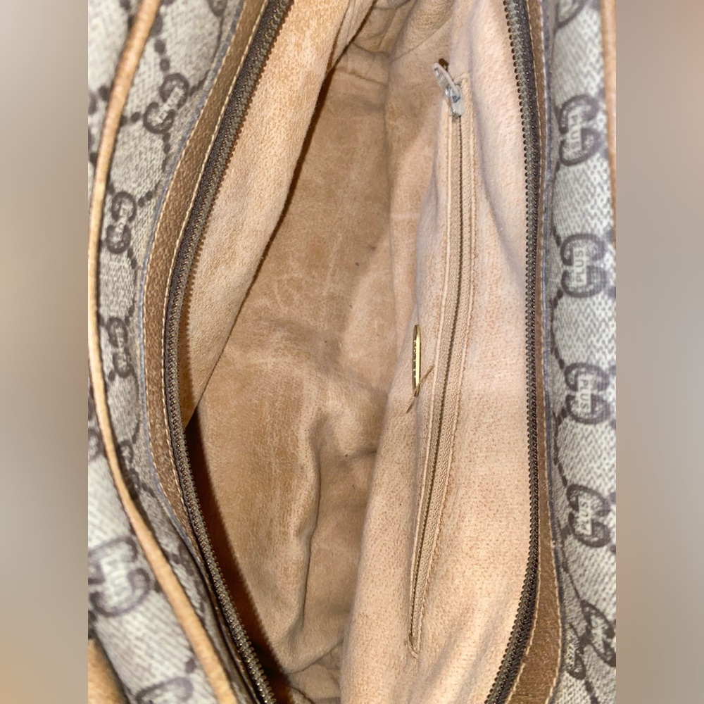 Authentic Vintage Brown Gucci Plus Monogram GG Canvas and Leather Handbag 🤎 - Picture 7 of 7